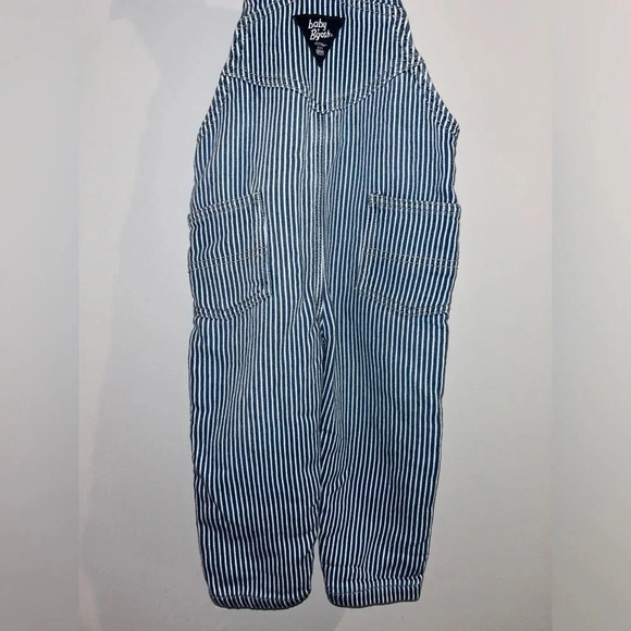 Oshkosh B'gosh Baby Boy blue  and white stripped overalls 18 months - Picture 8 of 10